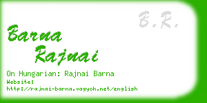 barna rajnai business card